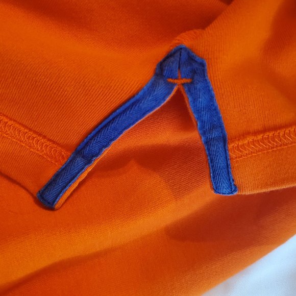 Lacoste Quarter-Zip Up with Vintage Collar Look Orange and Blue Size XL - Picture 12 of 15